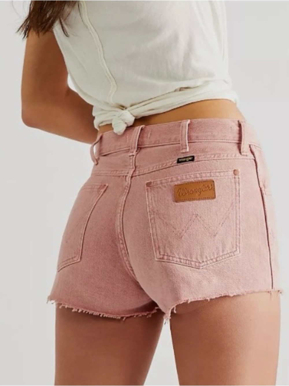 Wrangler Rose Festival Denim Shorts pink- High Rise Cutoff W29